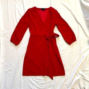 Red J Crew Wrap Dress